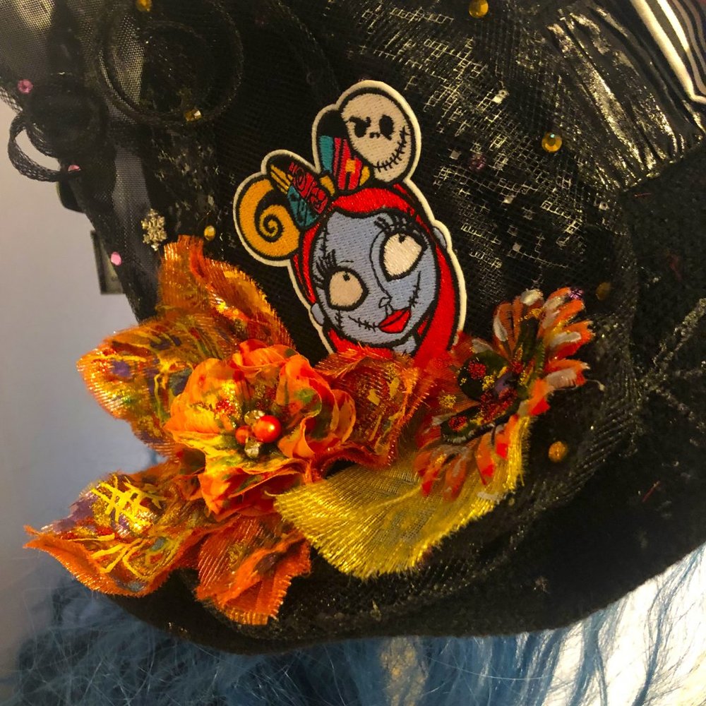 The Nightmare Before Christmas SALLY Halloween Black Hat Handcrafted NEW - Picture 8 of 8